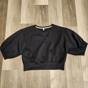 Free People size Medium Black Athletic Ceopped Top